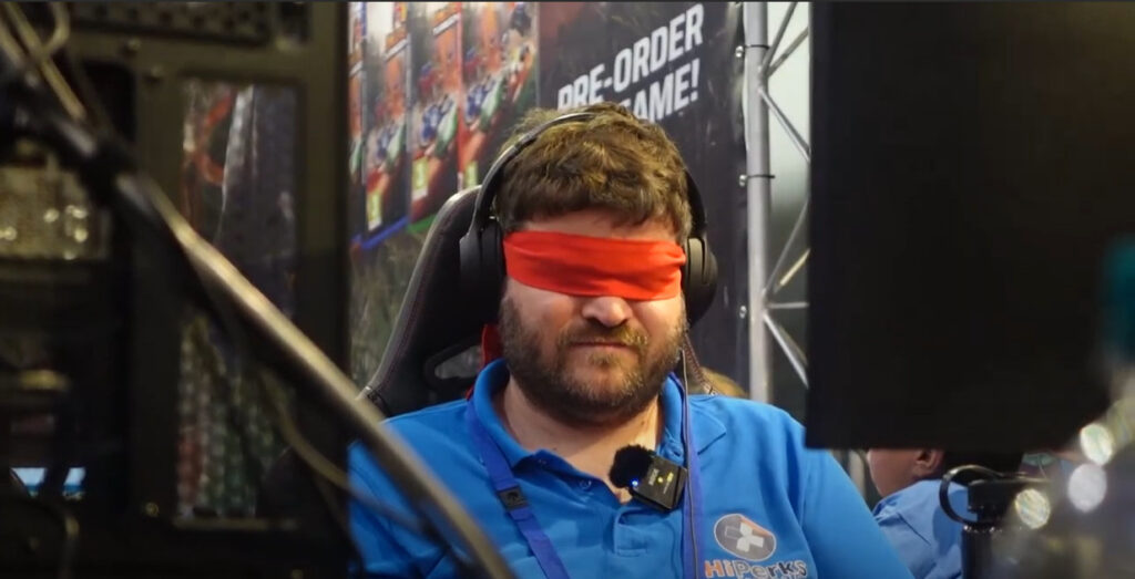 BlindWarriorSven wearing a blindfold on his eyes