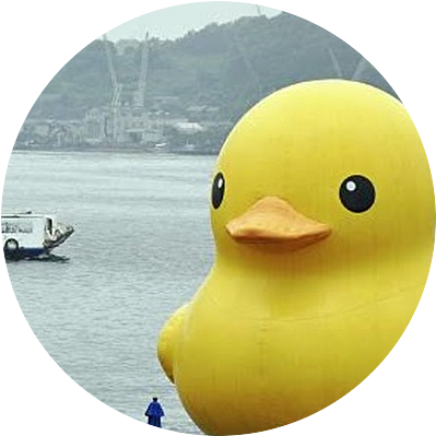 しあんさんのアイコン。湖に浮かぶひよこボートのアップ写真。