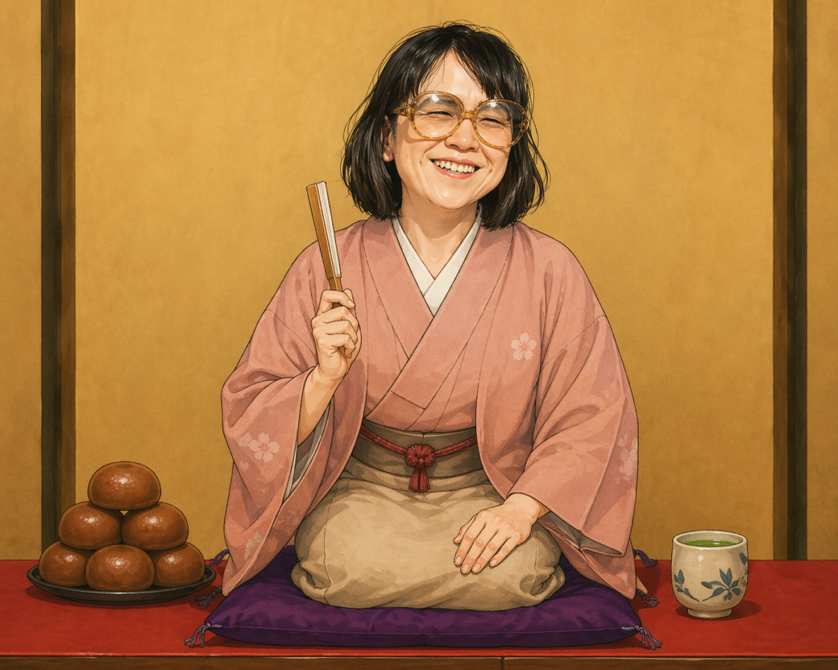 落語家風の長谷川広美さん